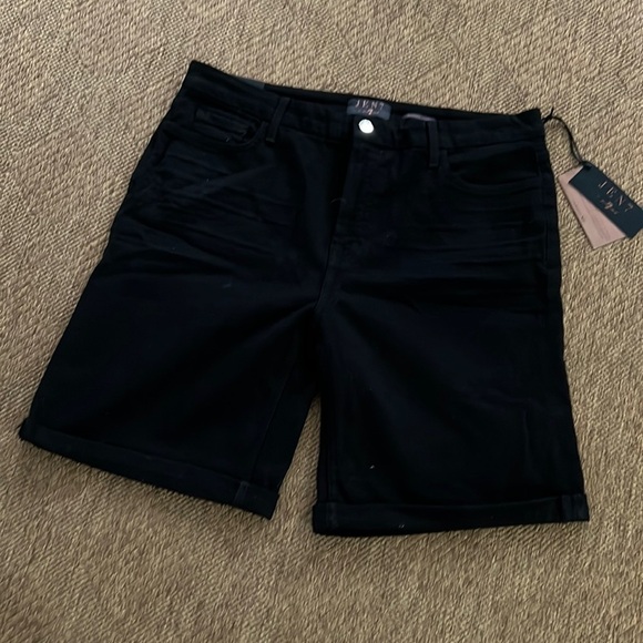 Jen 7 Seven for all Mankind Black denim Bermuda shorts size 14 NWT - Picture 1 of 11